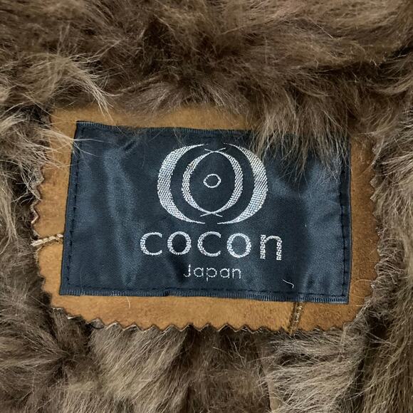 Genuine Shearling Sheepskin Patchwork Penny Lane Leather Coat fits S-M - Picture 8 of 13